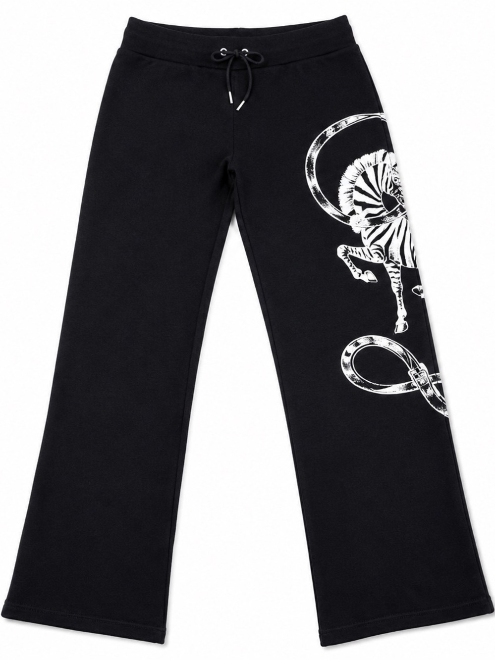 (2) L.A.M.B. Gwen Stefani Zebra Graphic Black Flare Sweatpants M Y2K Rare